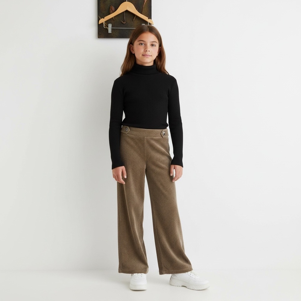 Zara Kids Corduroy Flare Pants For Girls
